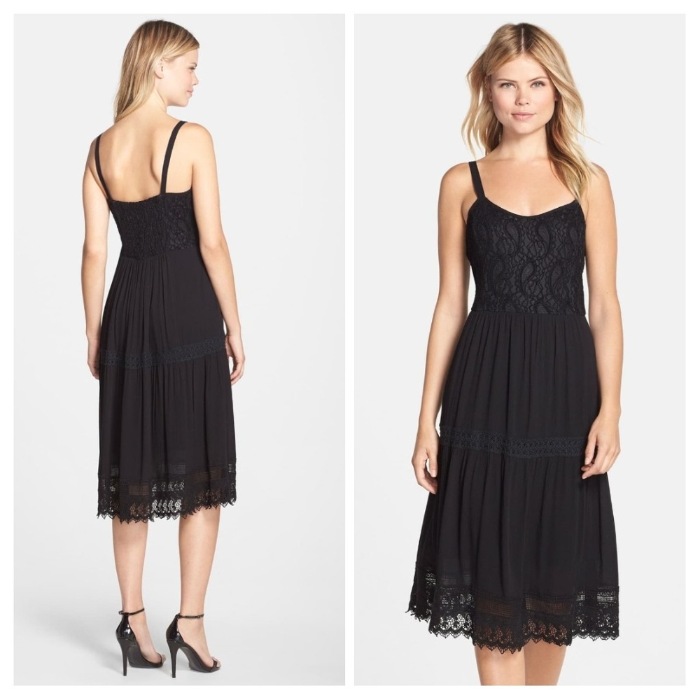 Kut from the kloth black lace midi dress